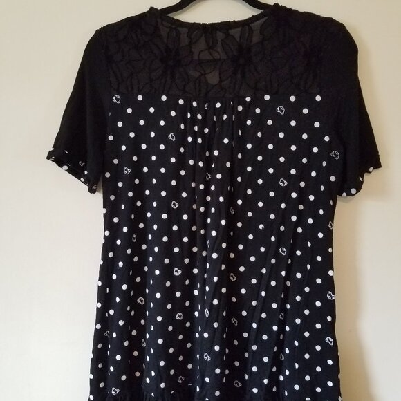 Black and white polka dot top sz XL - Picture 6 of 7